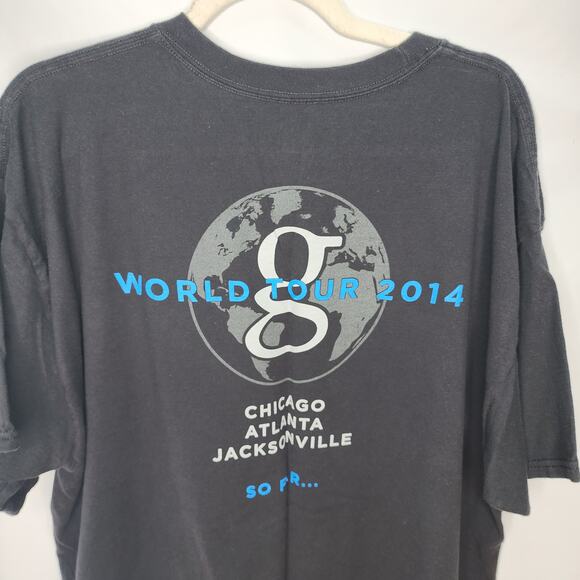Hanes Beefy  Black Garth Brooks World Tour 2014 Short Sleeve 100% Cotton T Shirt - Picture 6 of 7